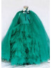 Lace Ruffled Tulle Cross Back Flower Girl Dress With Cape